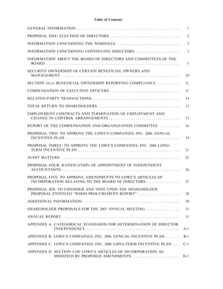 lowe's Proxy Statement 2006