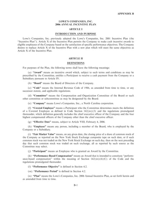 lowe's Proxy Statement 2006