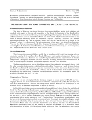 lowe's Proxy Statement 2006