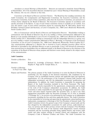 lowe's Proxy Statement 2005