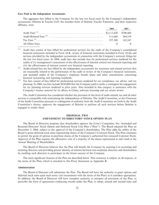lowe's Proxy Statement 2005