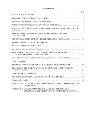 lowe's Proxy Statement 2005