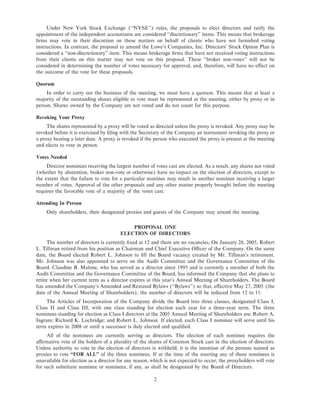 lowe's Proxy Statement 2005