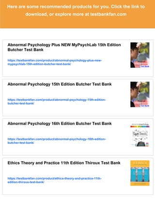 Abnormal Psychology Plus NEW MyPsychLab 15th Edition Butcher Solutions ...