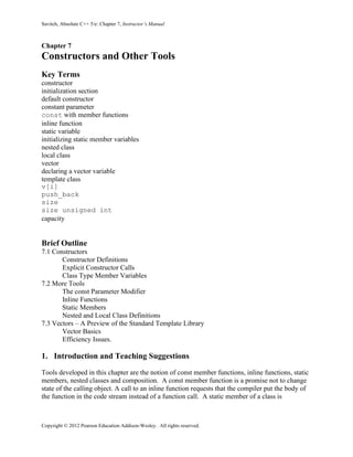 Absolute C++ 5th Edition Savitch Solutions Manual | PDF