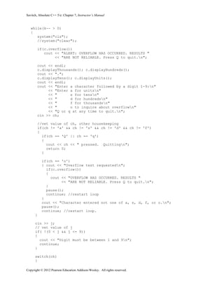 Absolute C++ 5th Edition Savitch Solutions Manual | PDF