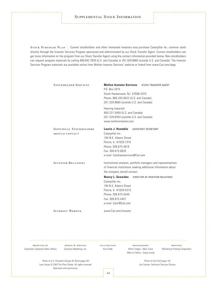 2003 Caterpillar Inc Annual Report