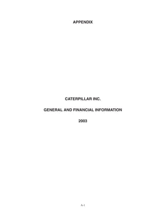 2003 General and Financial Information (Proxy Appendix)