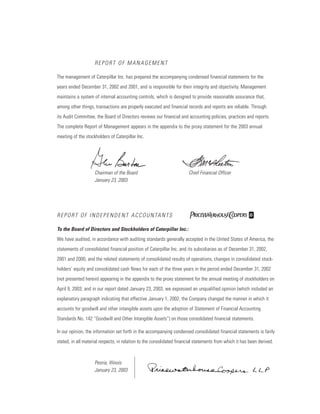 2002 Caterpillar Inc. Annual Report