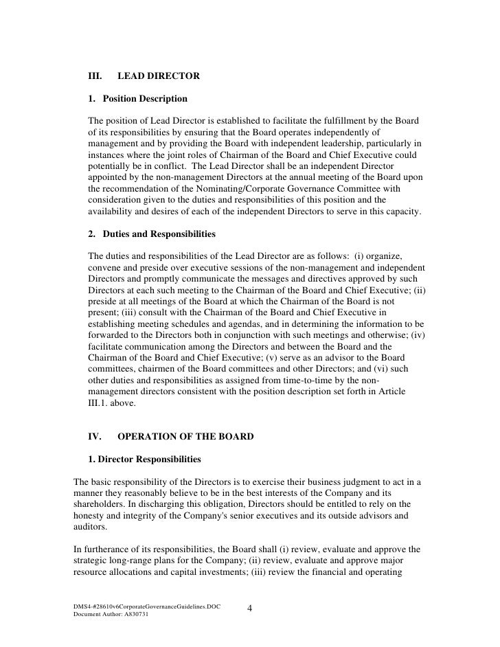 Corporate Governance Guidelines Corporate Governance Guidelines