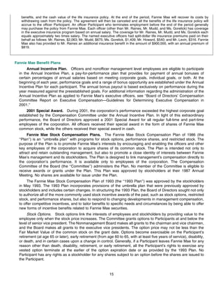 fannie mae Proxy Statement 2001