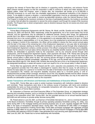 fannie mae Proxy Statement 2001
