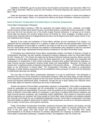 fannie mae Proxy Statement 2001