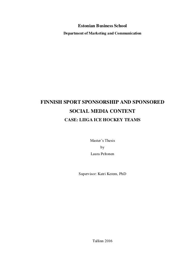 Dissertation on sports sponsorship