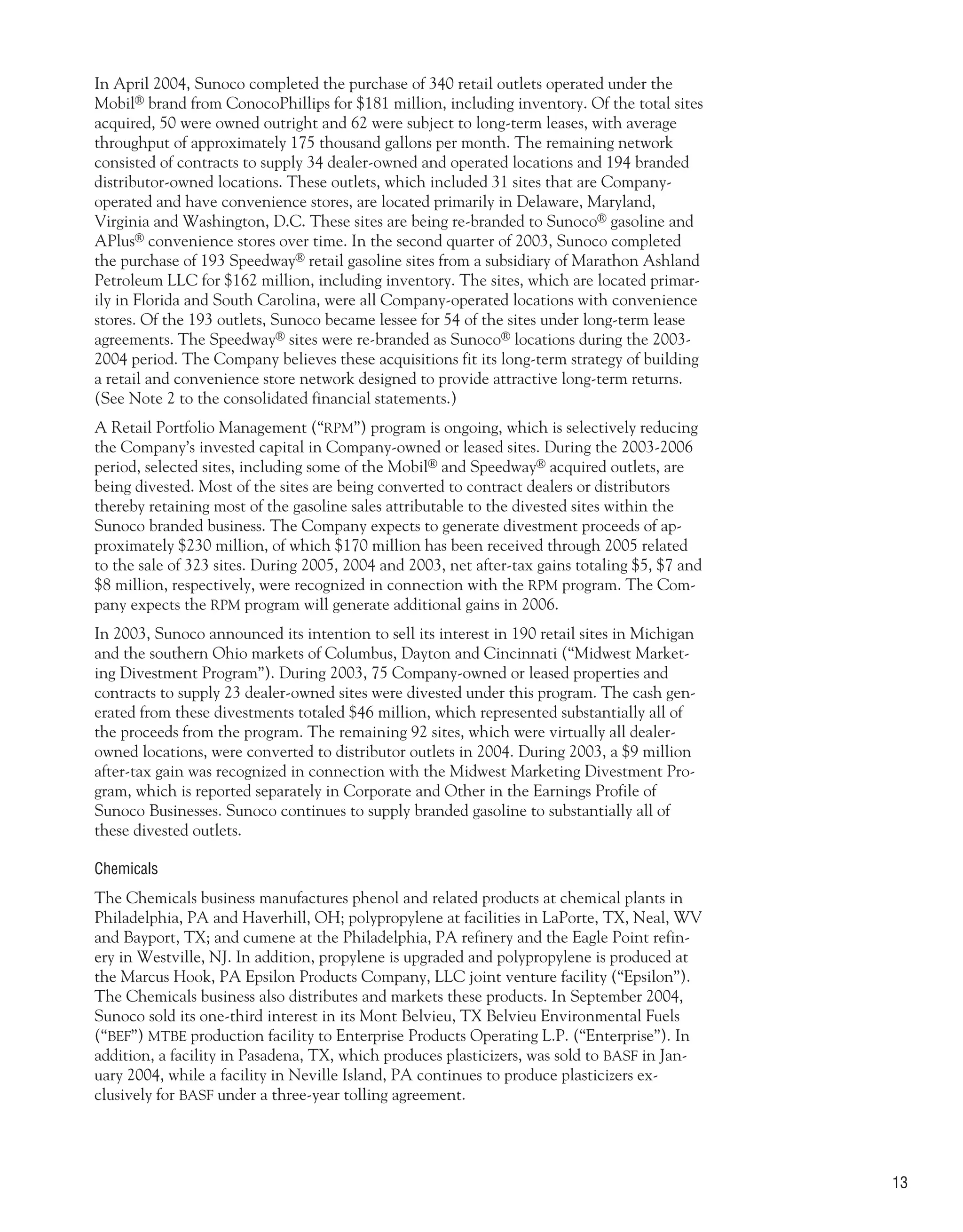 sunoco 2005 Annual Report