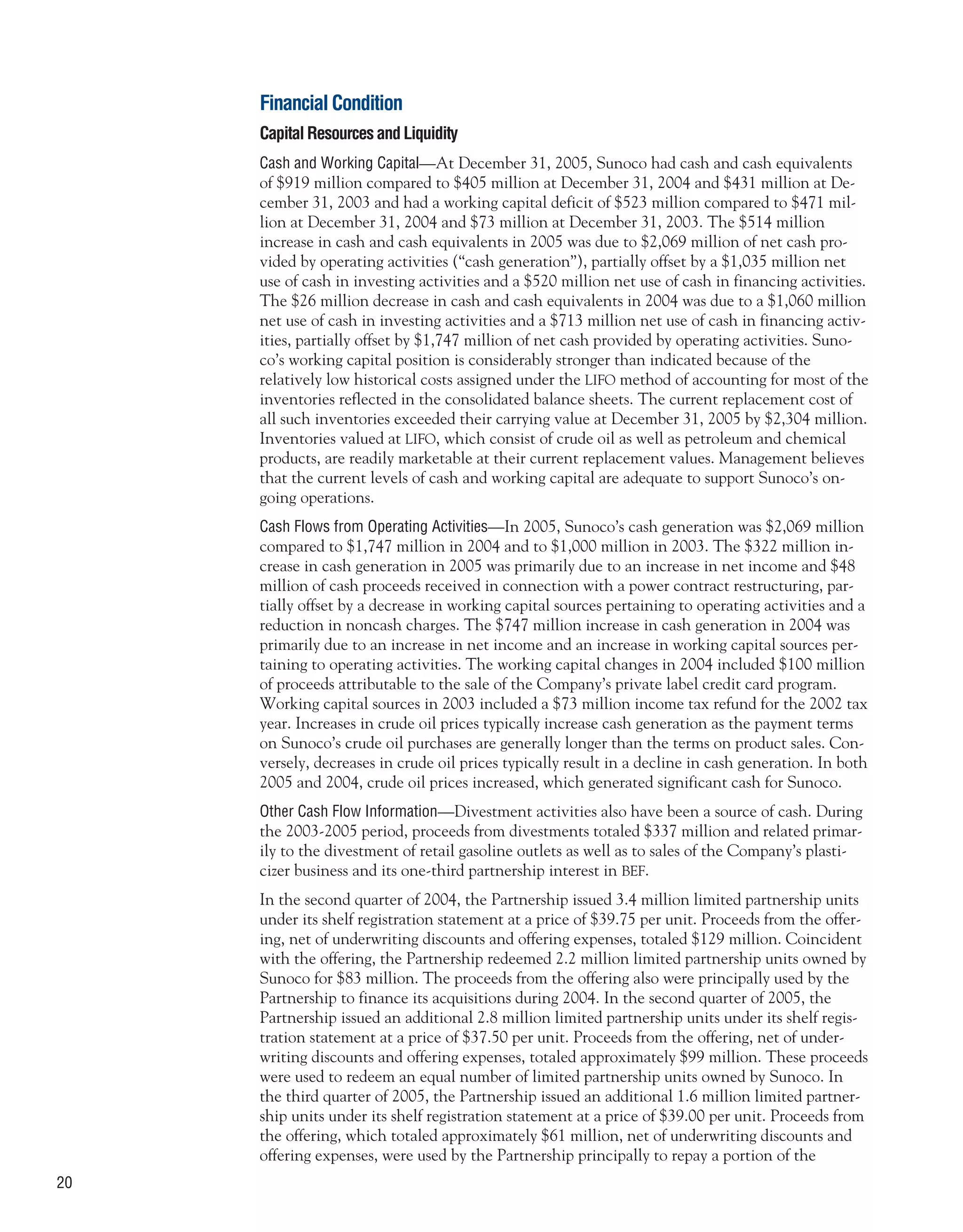 sunoco 2005 Annual Report