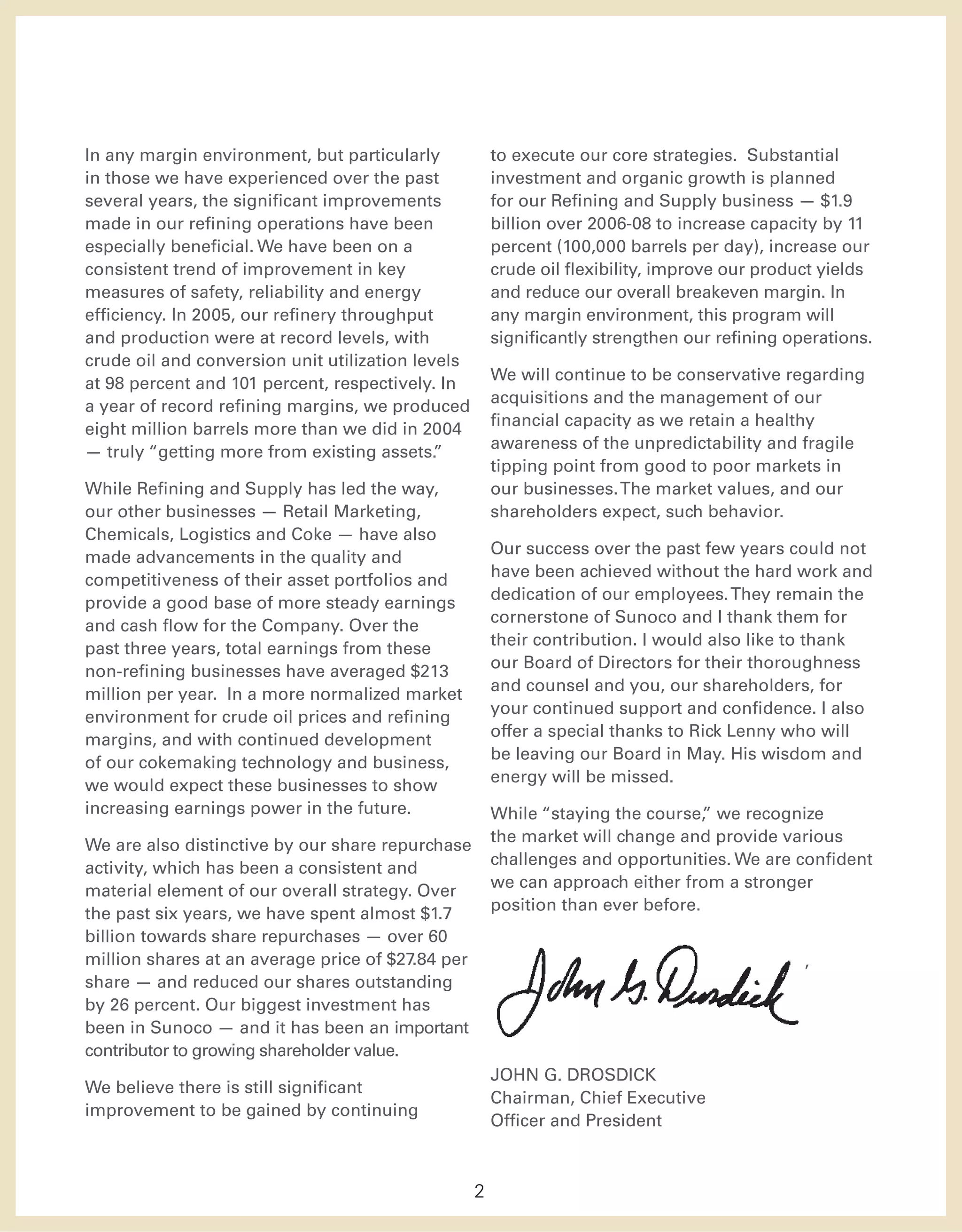 sunoco 2005 Annual Report