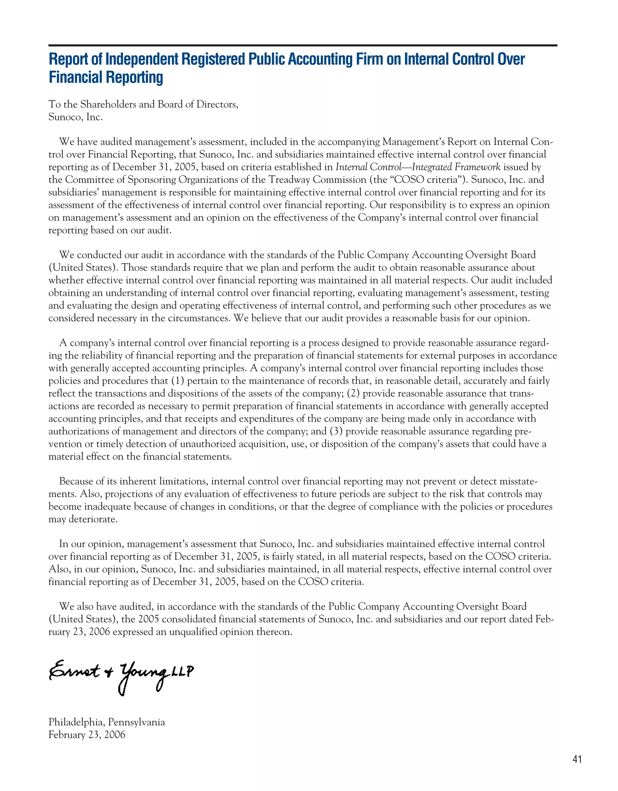 sunoco 2005 Annual Report