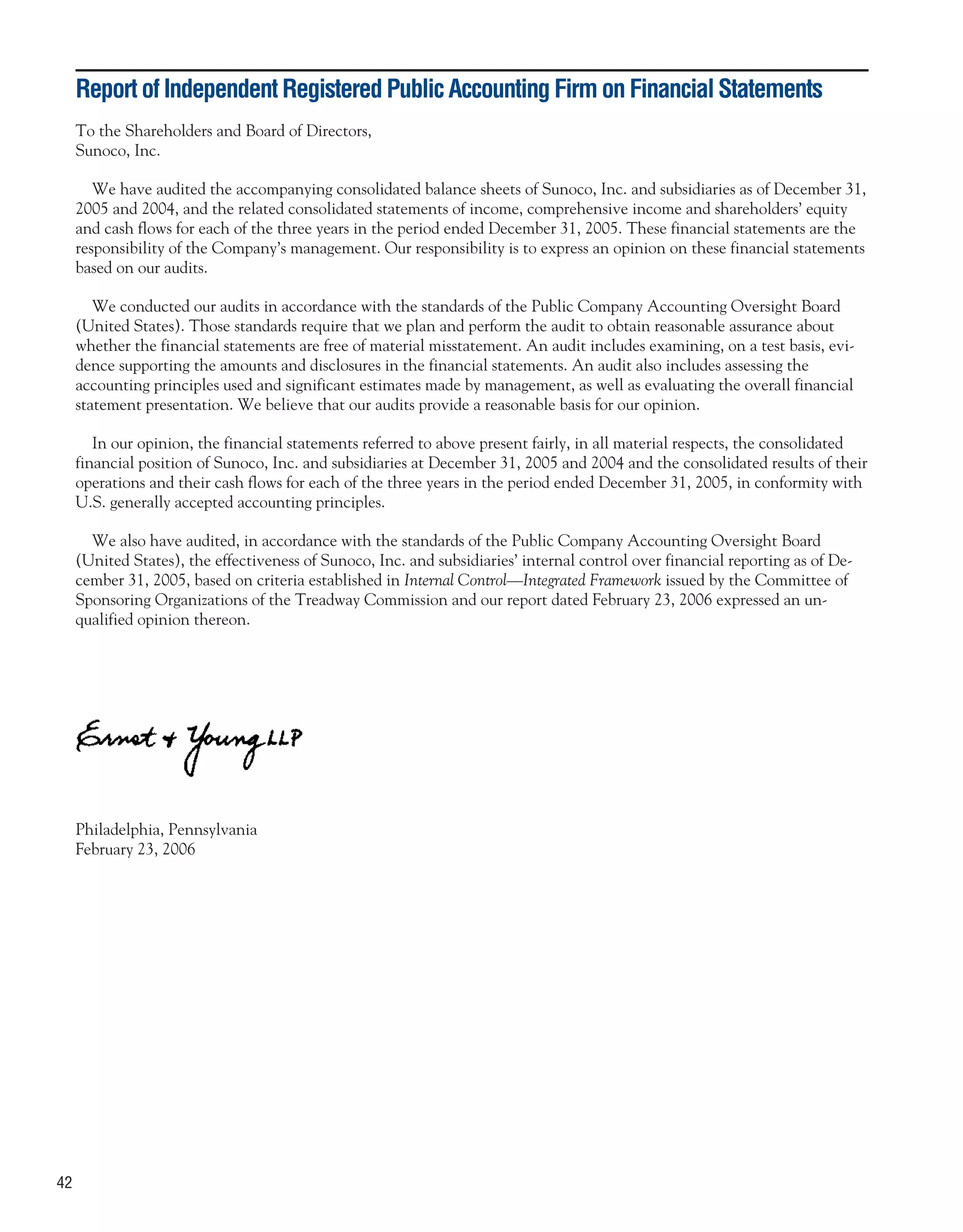 sunoco 2005 Annual Report