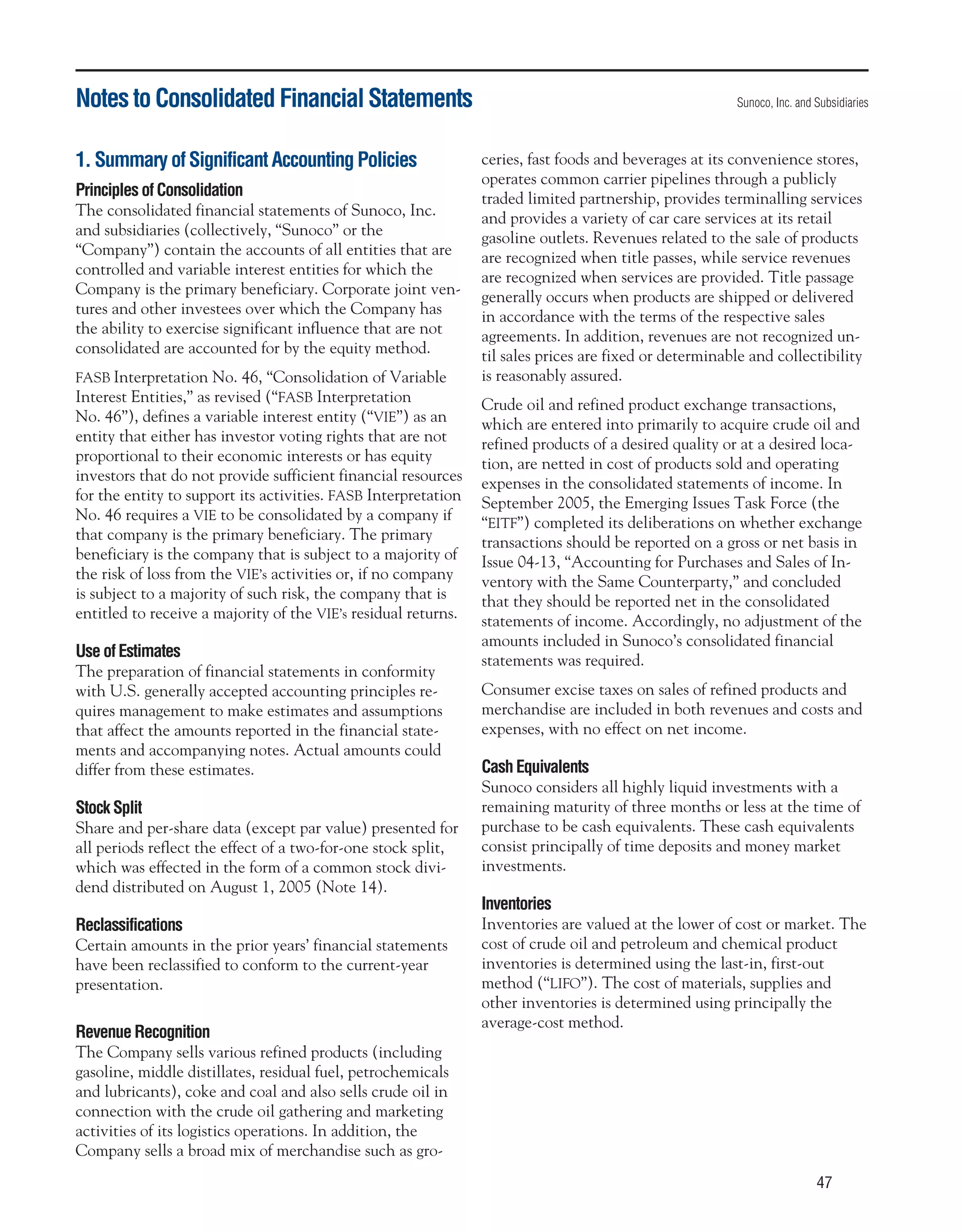 sunoco 2005 Annual Report