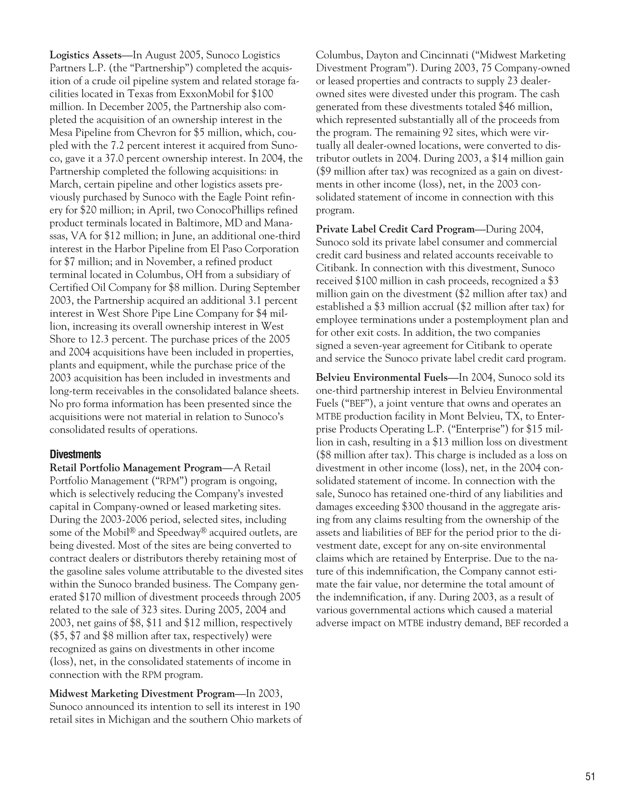 sunoco 2005 Annual Report