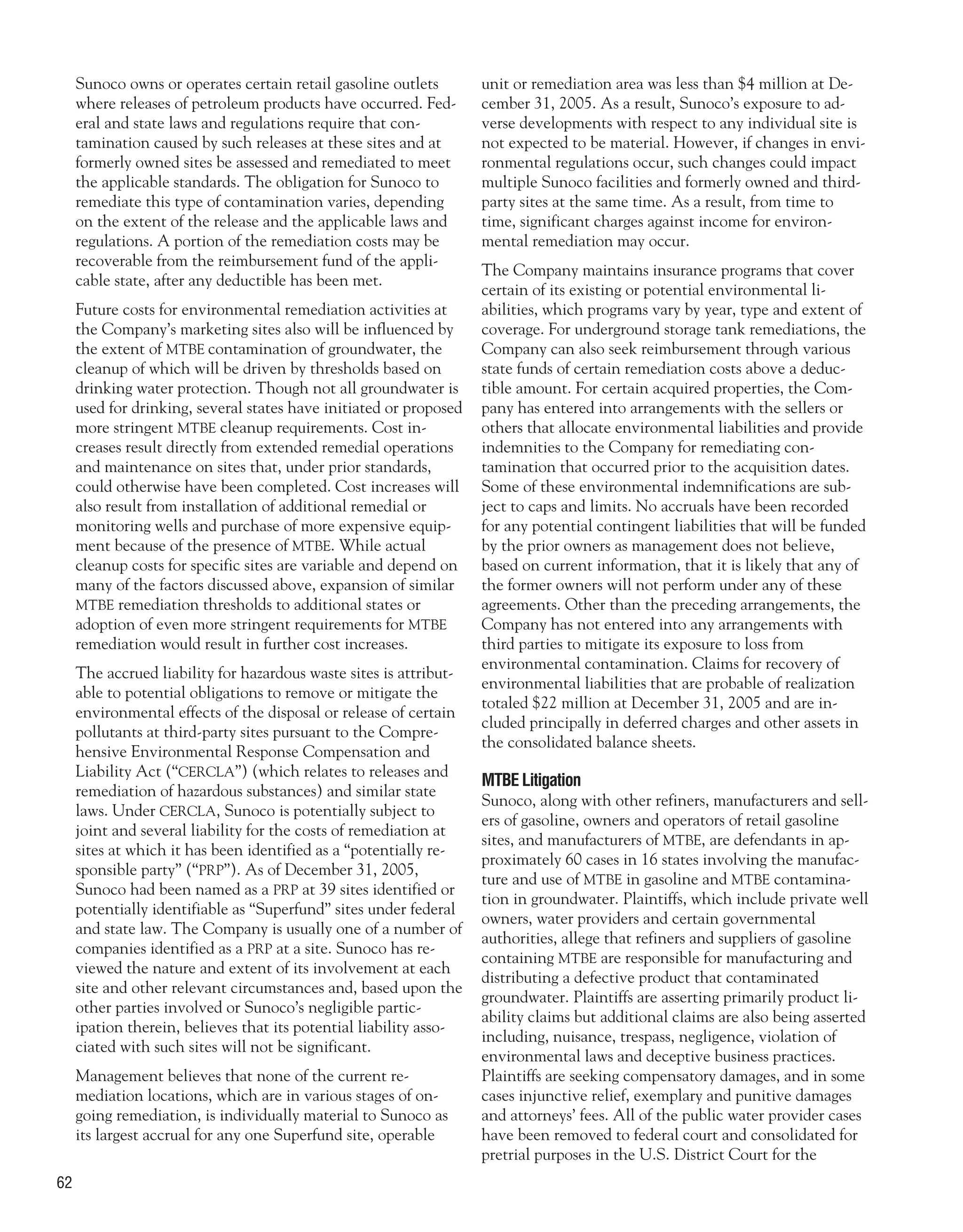 sunoco 2005 Annual Report