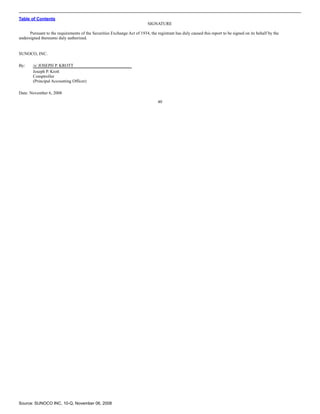 sunoco Quarterly Reports2008 3rd