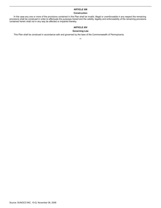 sunoco Quarterly Reports2008 3rd