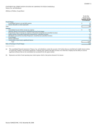 sunoco Quarterly Reports2008 3rd