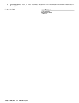 sunoco Quarterly Reports2008 3rd