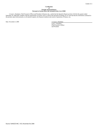 sunoco Quarterly Reports2008 3rd