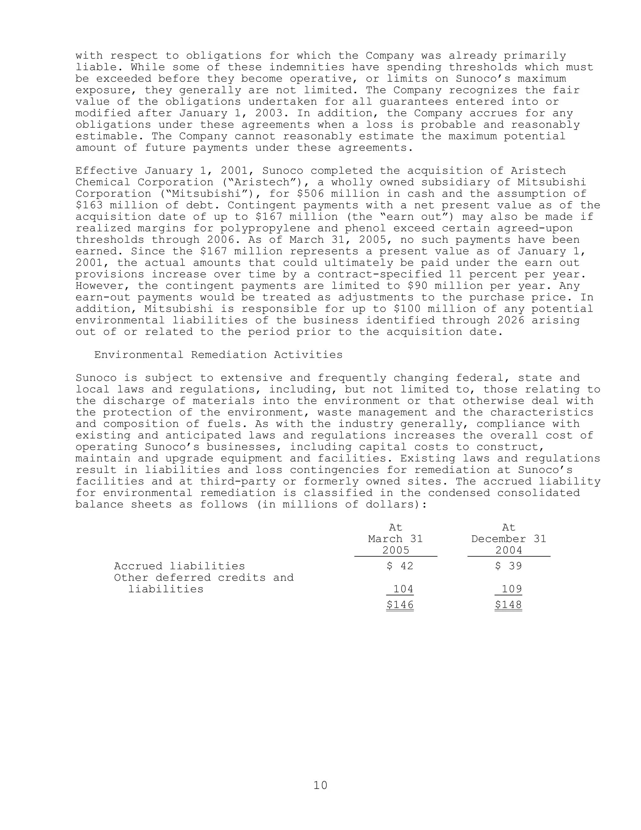 sunoco Quarterly Reports 2005 1st