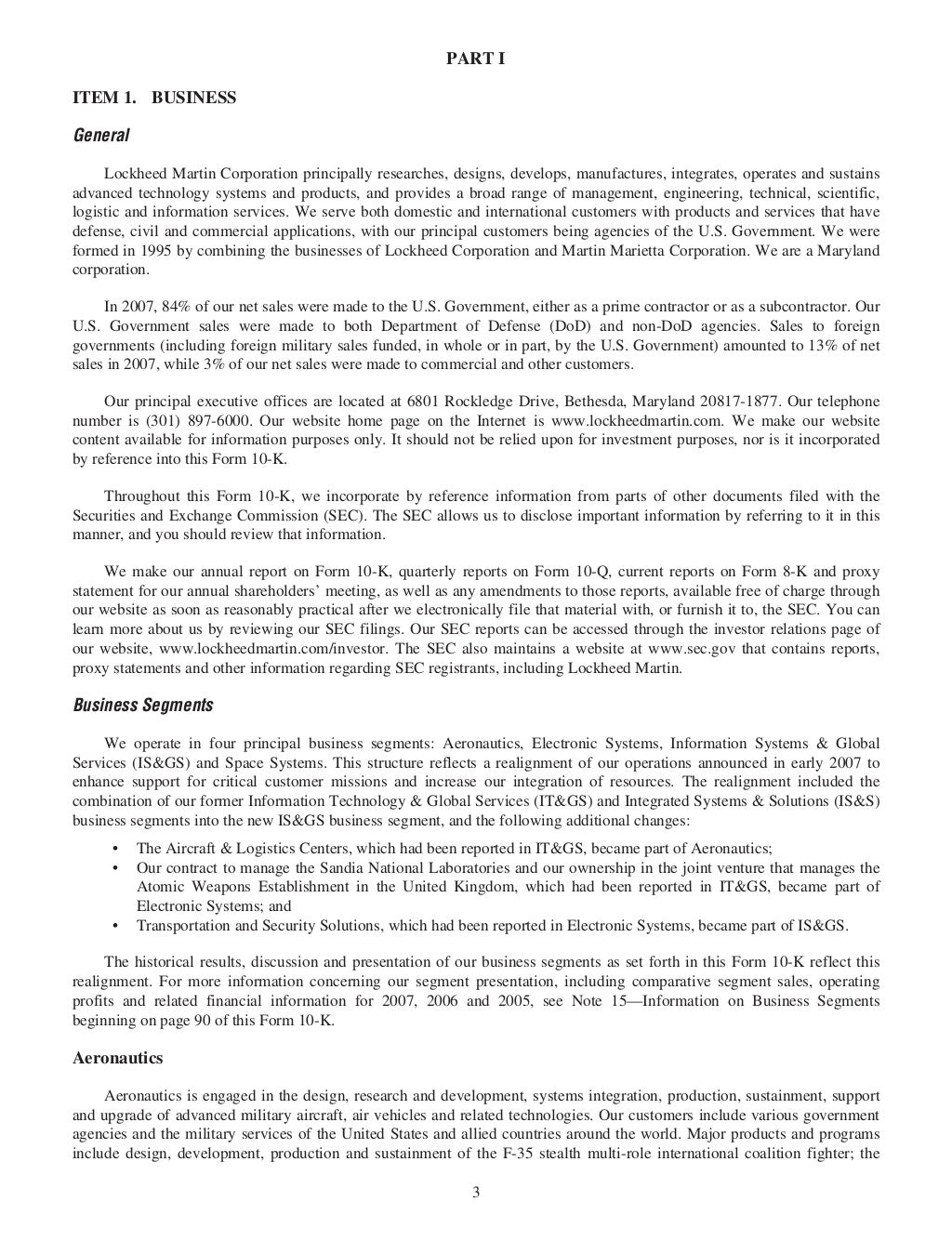 lockheed martin 2007 Annual Report