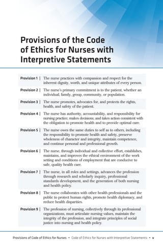Code of Ethics for Nurses with Interpretive Statements 2nd Edition ...