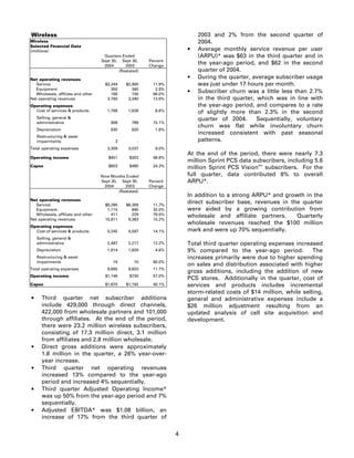 sprint nextel Quarterly Results 2004 3rd