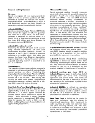 sprint nextel Quarterly Results 2004 3rd