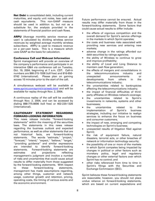 sprint nextel Quarterly Results 2004 3rd