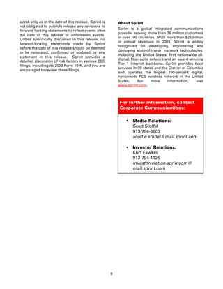 sprint nextel Quarterly Results 2004 3rd