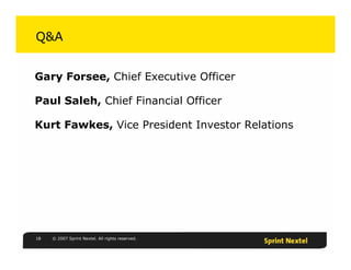 sprint nextel Quarterly Presentations 2006 4th 