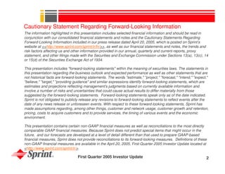 sprint nextel Quarterly Presentations 2005 1st