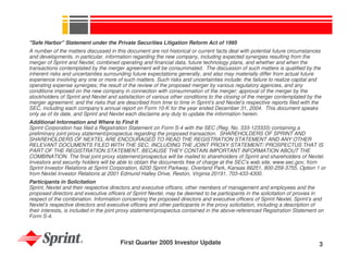 sprint nextel Quarterly Presentations 2005 1st