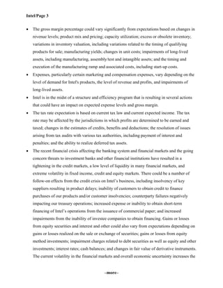 intel Quarter 2008 BusinessUpdate Q 4TH