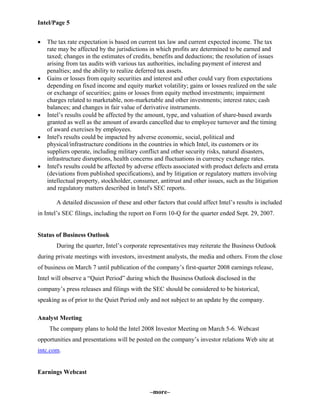 intel  Fourth Quarter 2007  	Earnings Release