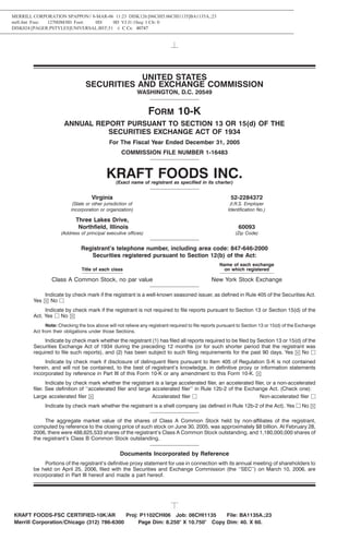 kraft foods  Annual Reports 2005  10-k