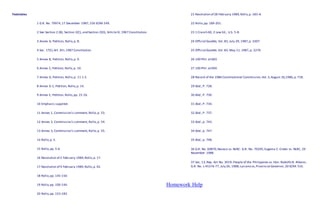 Footnotes
1 G.R. No. 79974,17 December 1987,156 SCRA 549.
2 See Section 2 (B), Section 2(C), and Section 2(D), ArticleIX, 1987 Constitution.
3 Annex A, Petition, Rollo,p. 8.
4 Sec. 17(l),Art. XIII,1987 Constitution.
5 Annex B, Petition, Rollo,p. 9.
6 Annex C, Petition, Rollo,p. 10.
7 Annex D, Petition, Rollo,p. 11-1 3.
8 Annex D-1, Petition, Rollo,p. 14.
9 Annex E, Petition, Rollo,pp. 15-16.
10 Emphasis supplied.
11 Annex 1, Commission's comment, Rollo,p. 53.
12 Annex 2, Commission's comment, Rollo,p. 54.
13 Annex 3, Commission's comment, Rollo,p. 55.
14 Rollo,p. 5.
15 Rollo,pp. 5-6.
16 Resolution of 2 February 1989,Rollo,p. 17.
17 Resolution of 9 February 1989,Rollo,p. 92.
18 Rollo,pp. 145-150.
19 Rollo,pp. 100-144.
20 Rollo,pp. 153-183.
21 Resolution of 28 February 1989,Rollo,p. 183-A.
22 Rollo,pp. 189-201.
23 1 Cranch 60, 2 Law Ed., U.S. 5-8.
24 Official Gazette, Vol. 83, July 29, 1987,p. 3307.
25 Official Gazette, Vol. 83, May 11, 1987,p. 2270.
26 100 Phil.at683.
27 100 Phil.at694.
28 Record of the 1986 Constitutional Commission,Vol.3,August 26,1986,p. 718.
29 Ibid., P. 728.
30 Ibid., P. 730.
31 Ibid., P. 734.
32 Ibid., P. 737.
33 Ibid., p. 743.
34 Ibid., p. 747.
35 Ibid., p. 748.
36 G.R. No. 69870,Naseco vs.NLRC: G.R. No. 70295,Eugenia C. Credo vs. NLRC, 29
November 1988.
37 Sec. 13, Rep. Act No. 3019; People of the Philippines vs.Hon. Rodolfo B. Albano ,
G.R. No. L-45376-77, July 26, 1988; Luciano vs,Provincial Governor,20 SCRA 516.
Homework Help
 