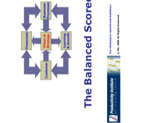 Your Gateway to Operational Excellence
© PSL 2009 All Rights Reserved
The Balanced Scorecard
 