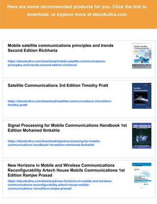 Mobile Satellite Communications Handbook 2nd Edition Roger Cochetti | PDF