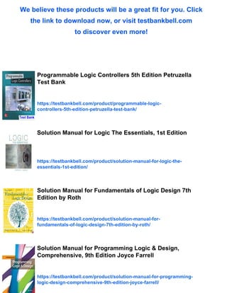 Programmable Logic Controllers 5th Edition Petruzella Solutions Manual ...
