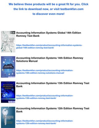 Accounting Information Systems 14th Edition Romney Test Bank | PDF