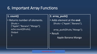 Comprehensive Guide to PHP Arrays: Types, Usage, and Functions | PDF
